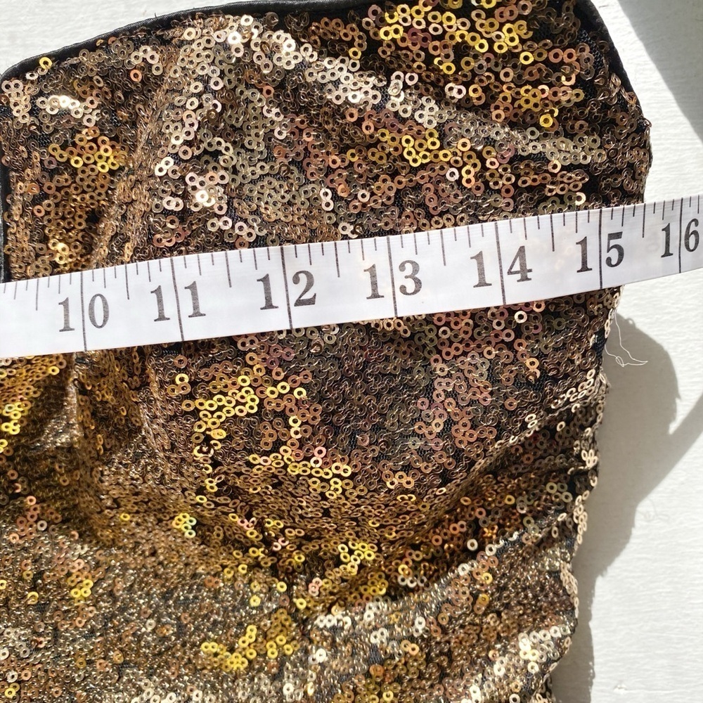 Gold Sequin Strapless Gown - Picture 10 of 15